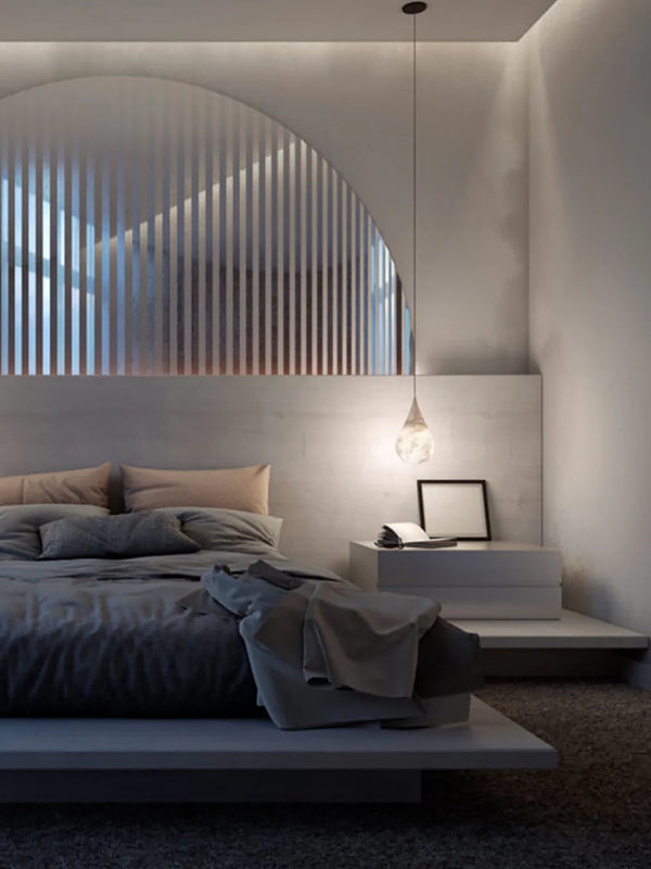 Alabaster White Raindrop Pendant Light