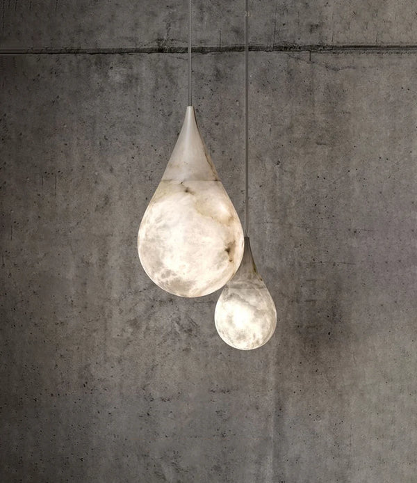 Alabaster White Raindrop Pendant Light
