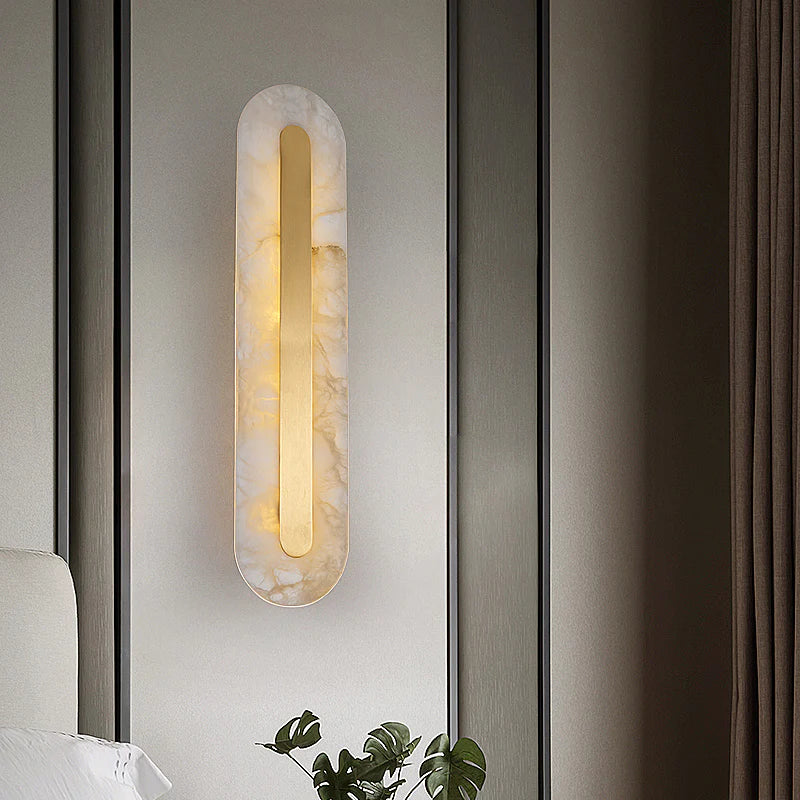 Alabaster Rounded Wall Light