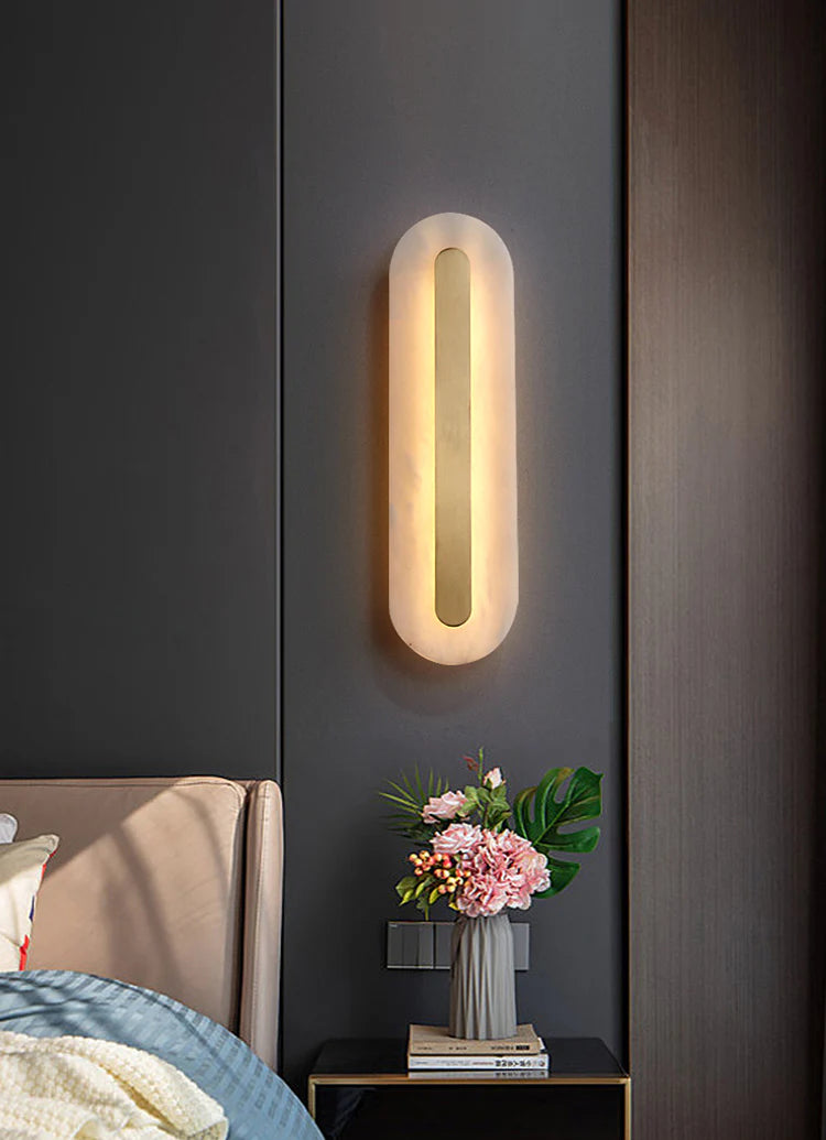 Alabaster Rounded Wall Light