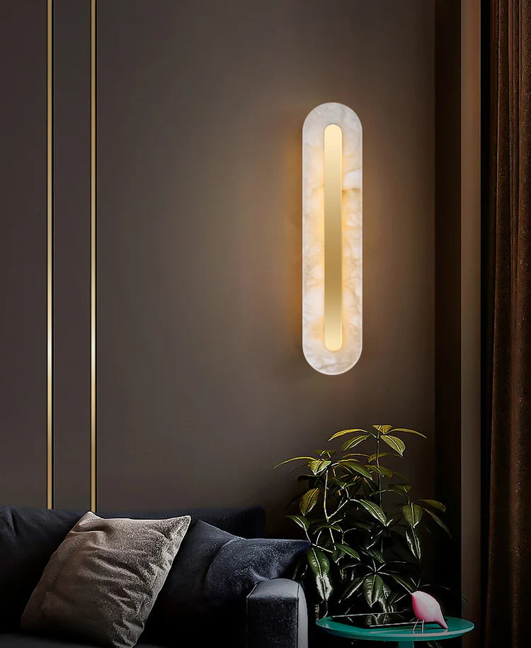 Alabaster Rounded Wall Light