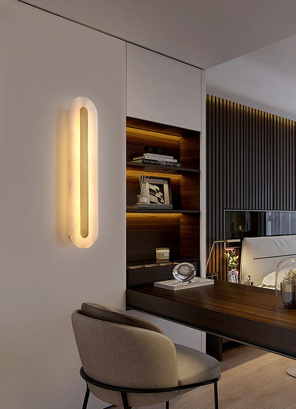 Alabaster Rounded Wall Light