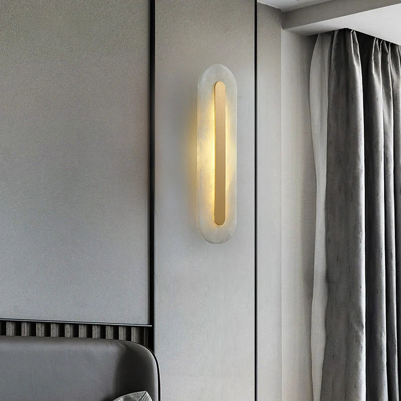 Alabaster Rounded Wall Light