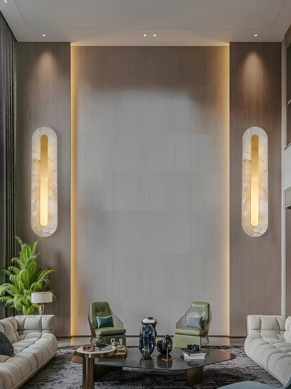 Alabaster Rounded Wall Light