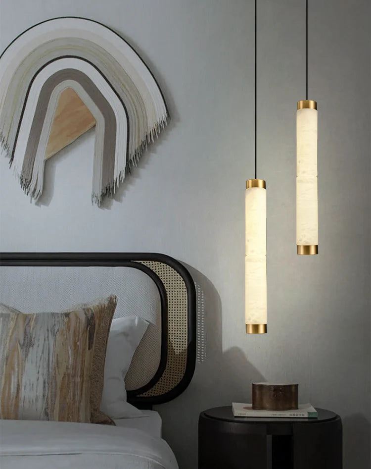 Strip Alabaster Chandelier