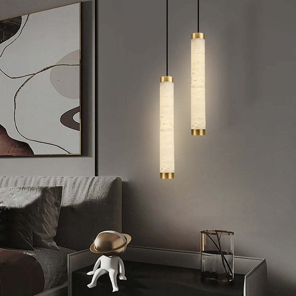 Strip Alabaster Chandelier