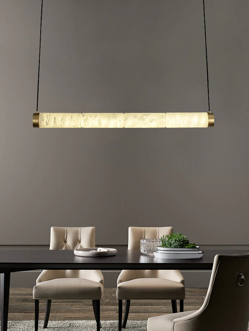 Strip Alabaster Chandelier