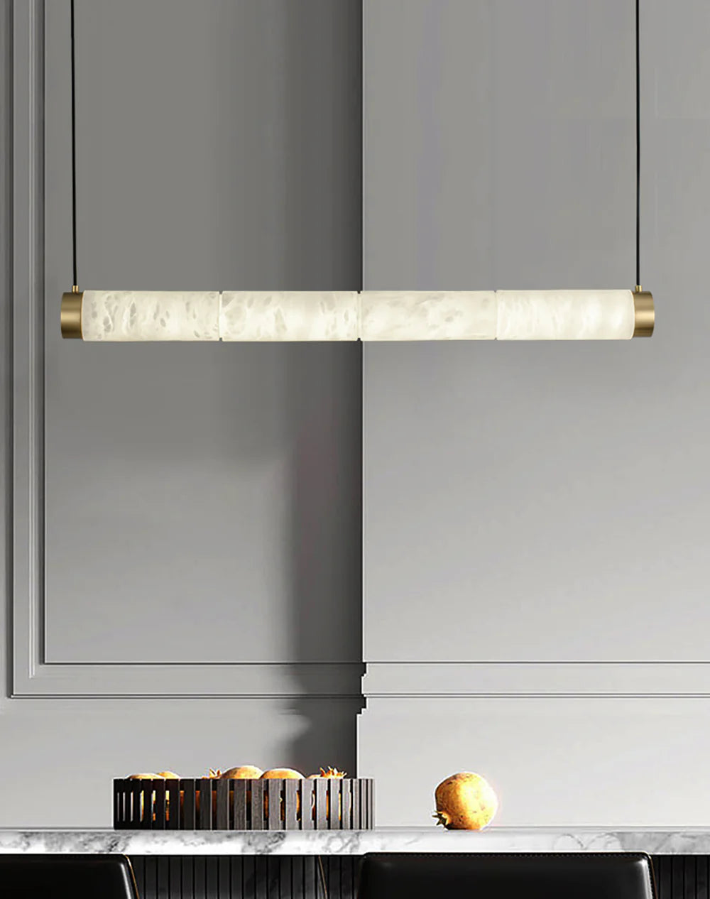 Strip Alabaster Chandelier