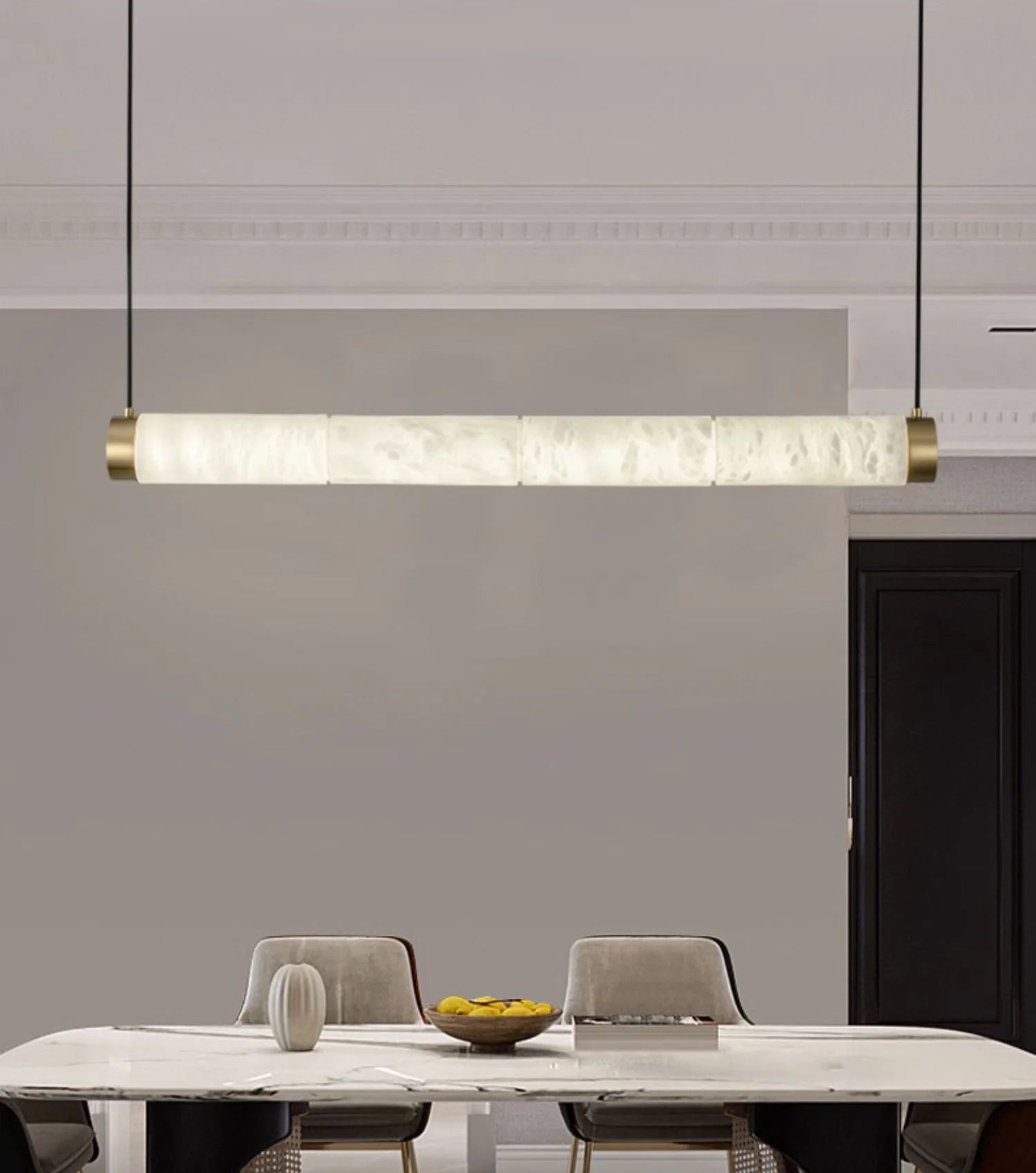 Strip Alabaster Chandelier