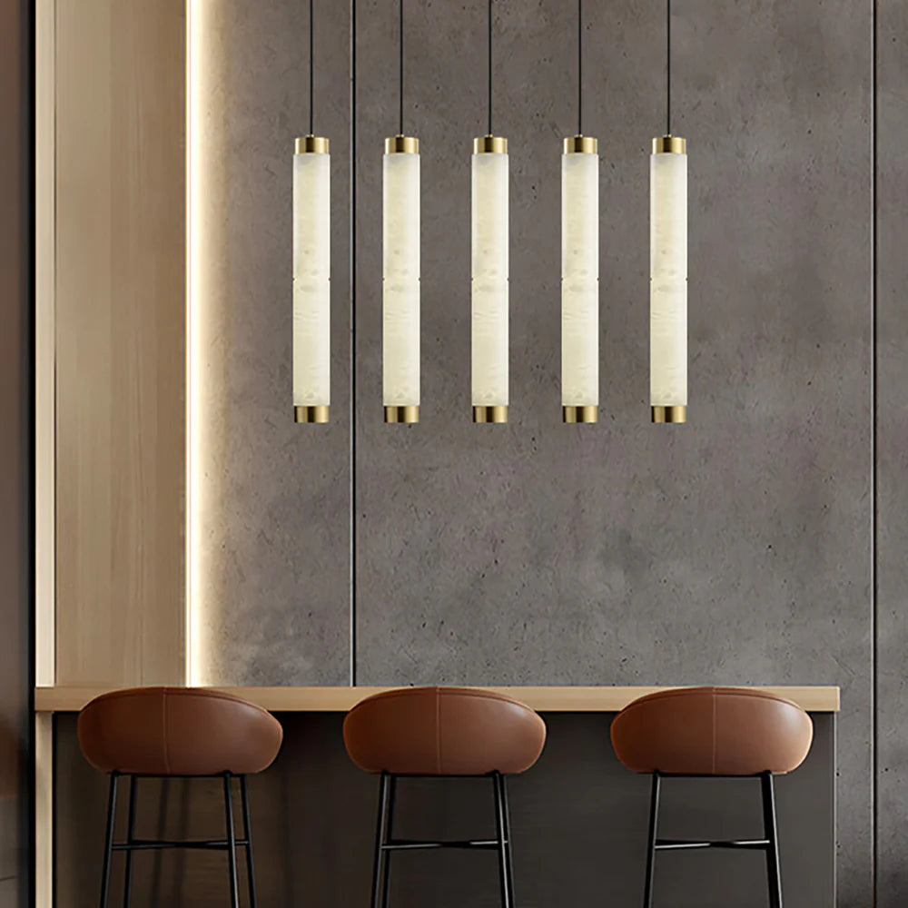 Strip Alabaster Chandelier