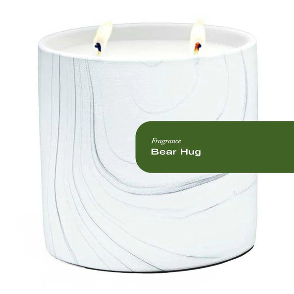 Bear Hug White Marble Candle 17oz - Gifts for You 'n Me
