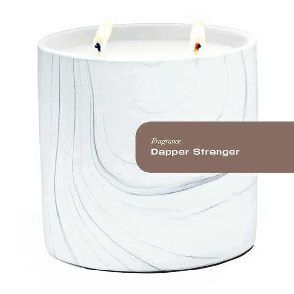 Dapper Stranger White Marble Candle 17oz - Gifts for You 'n Me
