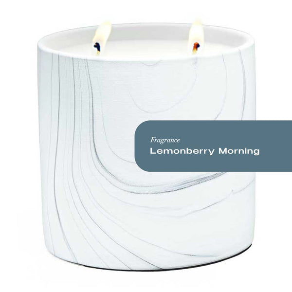 Lemonberry Morning White Marble Candle 17oz