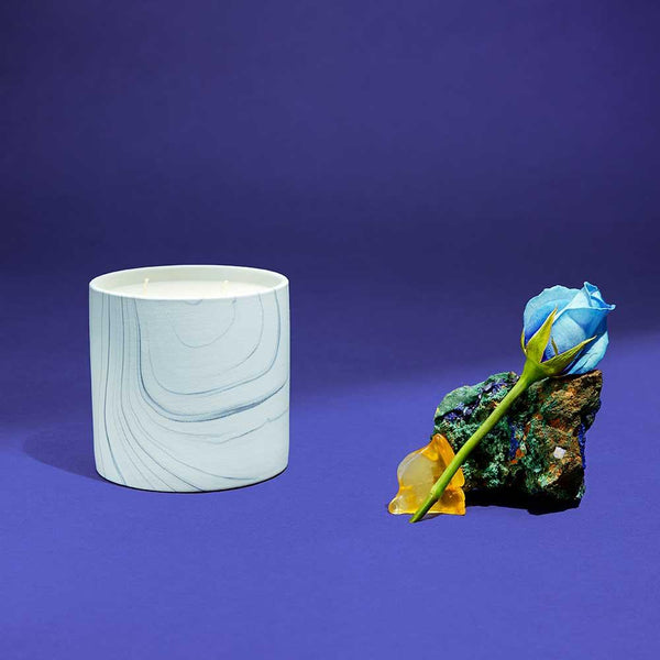 Midnight Soleil White Marble Candle 17oz - Gifts for You 'n Me