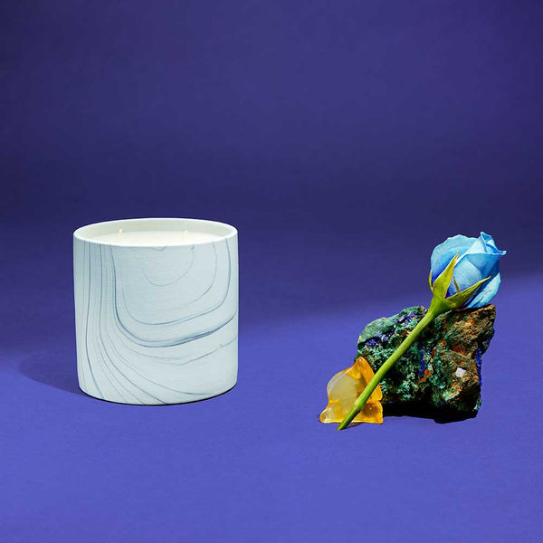 Midnight Soleil White Marble Candle 17oz