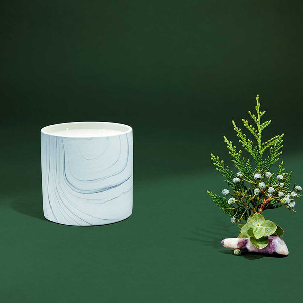 Ripe Juniper White Marble Candle 17oz