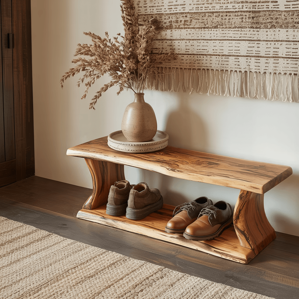Maren Modern Rustic Solid Wood Shoe Rack