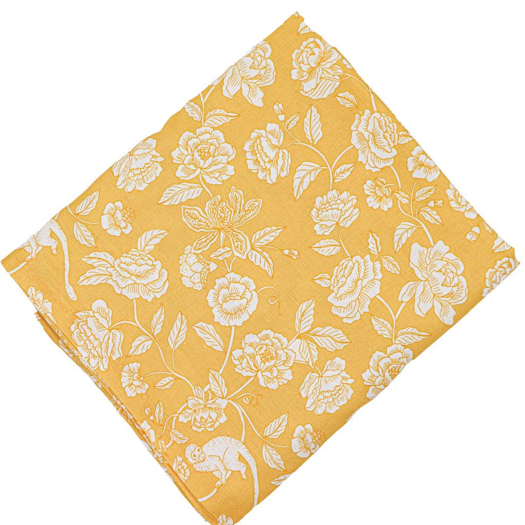 Marigold Flora Parlour Premium Linen Tablecloth
