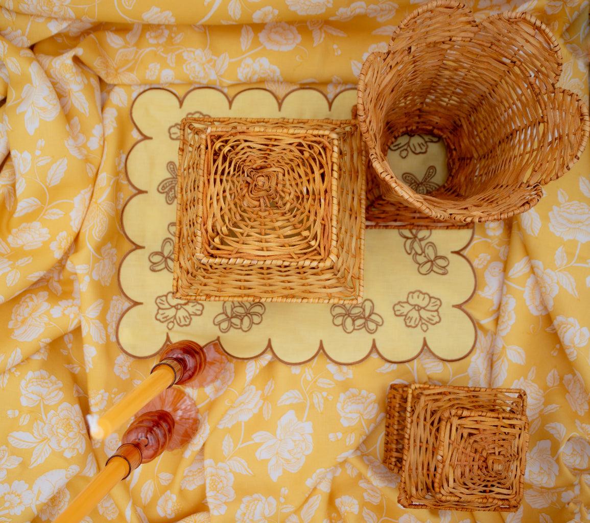 Marigold Flora Parlour Premium Linen Tablecloth