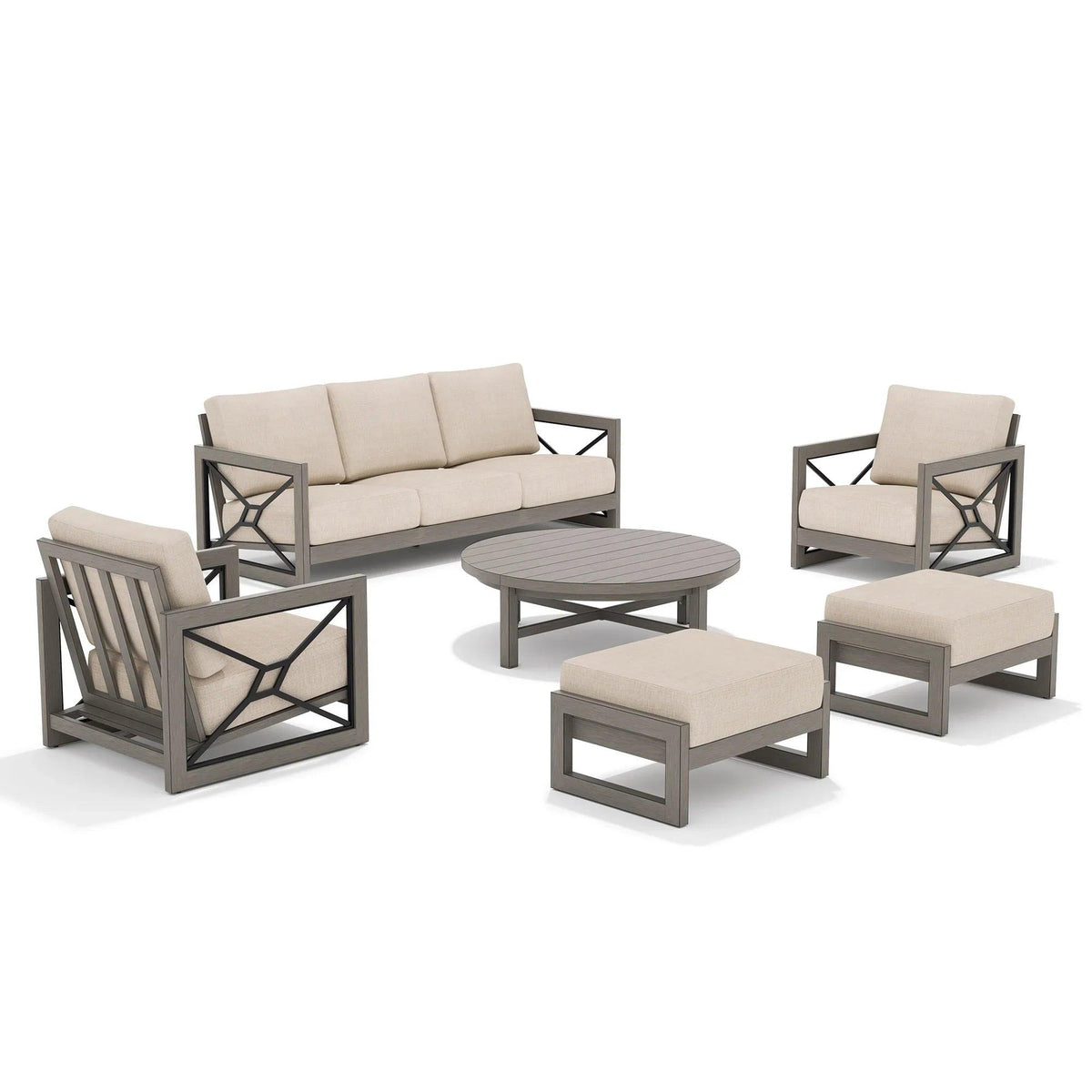 Marindo 6 Piece Patio Seating Set With Club Chair and Ottoman