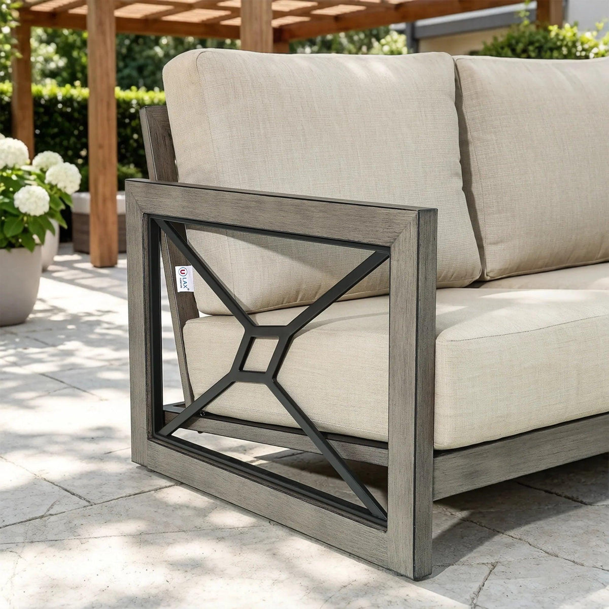 Marindo 4 Pieces Aluminum Patio Conversation Set with Sunbrella® Cushions for 5 Person