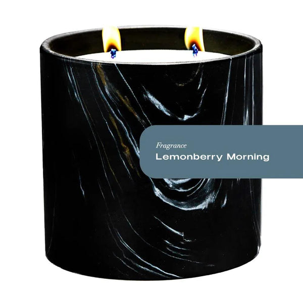 Lemonberry Morning Black Marquina Candle 17oz - Gifts for You 'n Me