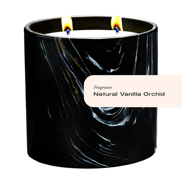 Natural Vanilla Orchid Black Marquina Candle 17oz