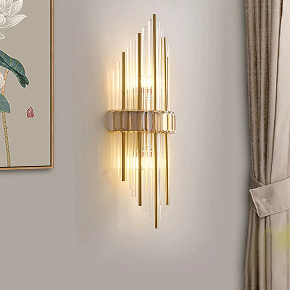 Marsily Gold Black Crystal Wall Lamp