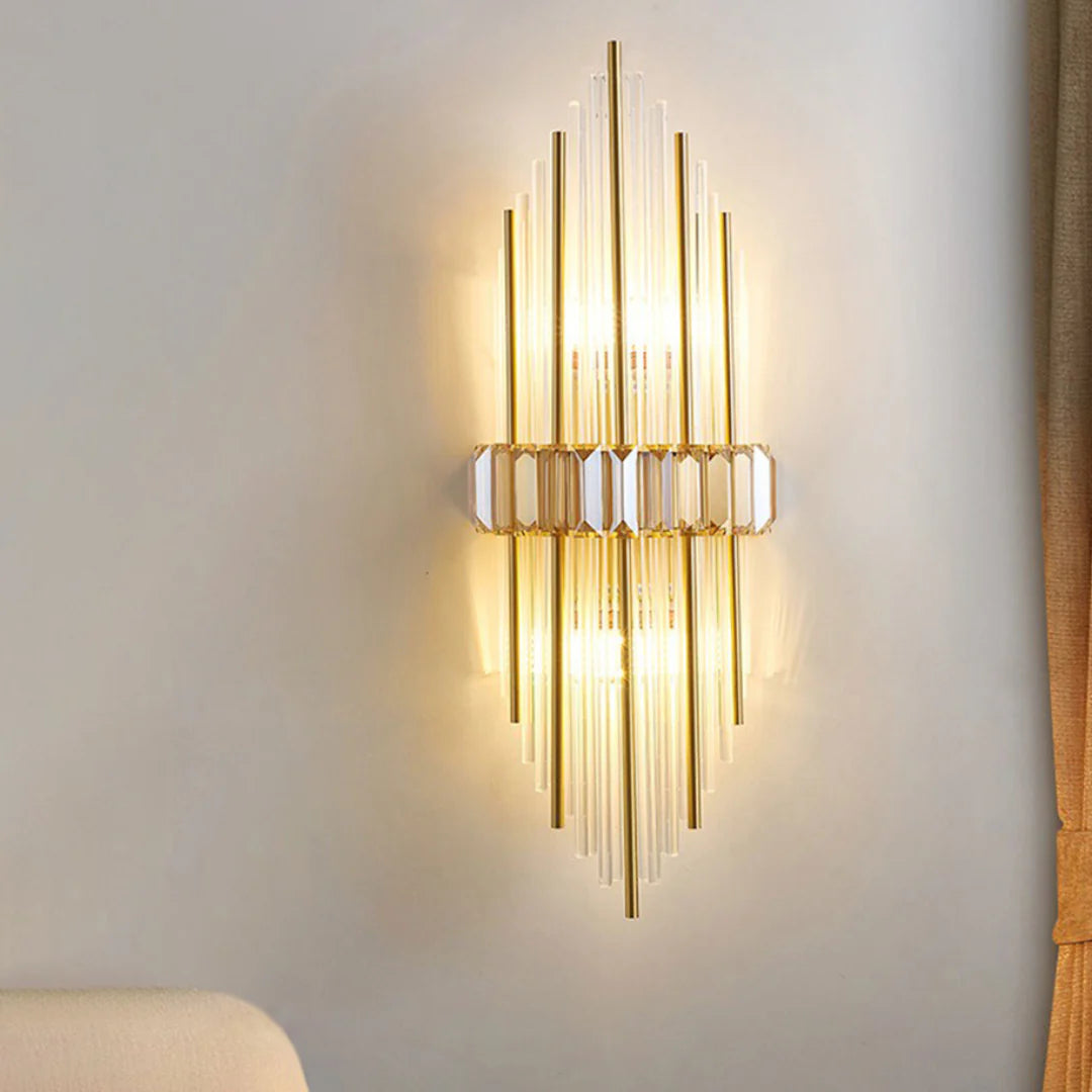 Marsily Gold Black Crystal Wall Lamp