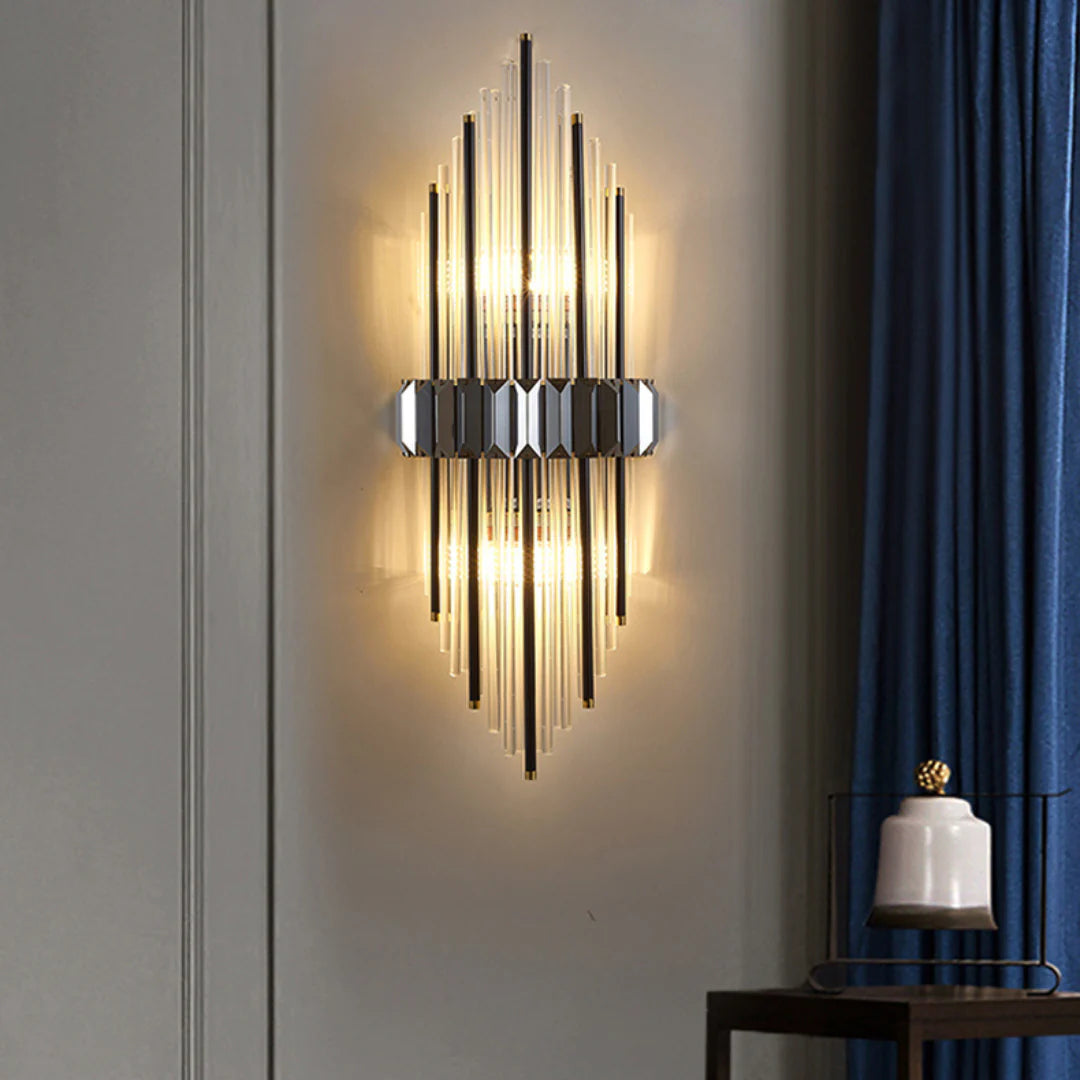 Marsily Gold Black Crystal Wall Lamp