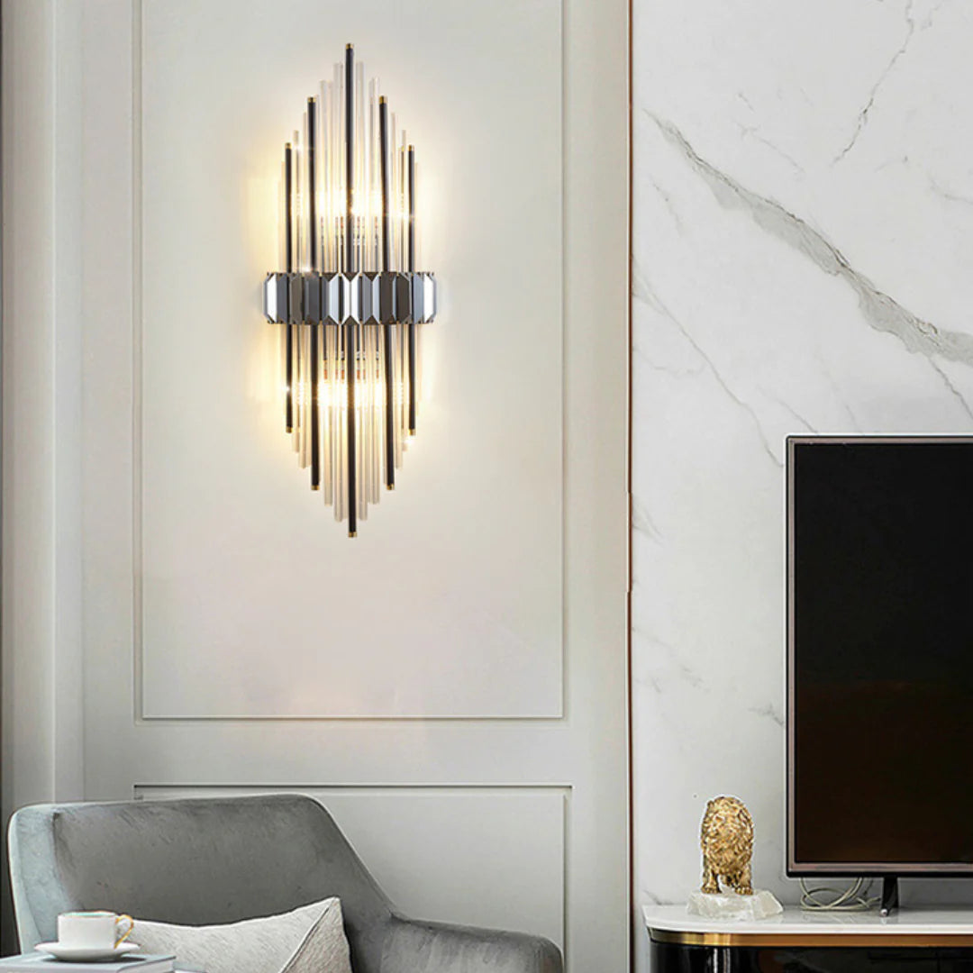 Marsily Gold Black Crystal Wall Lamp