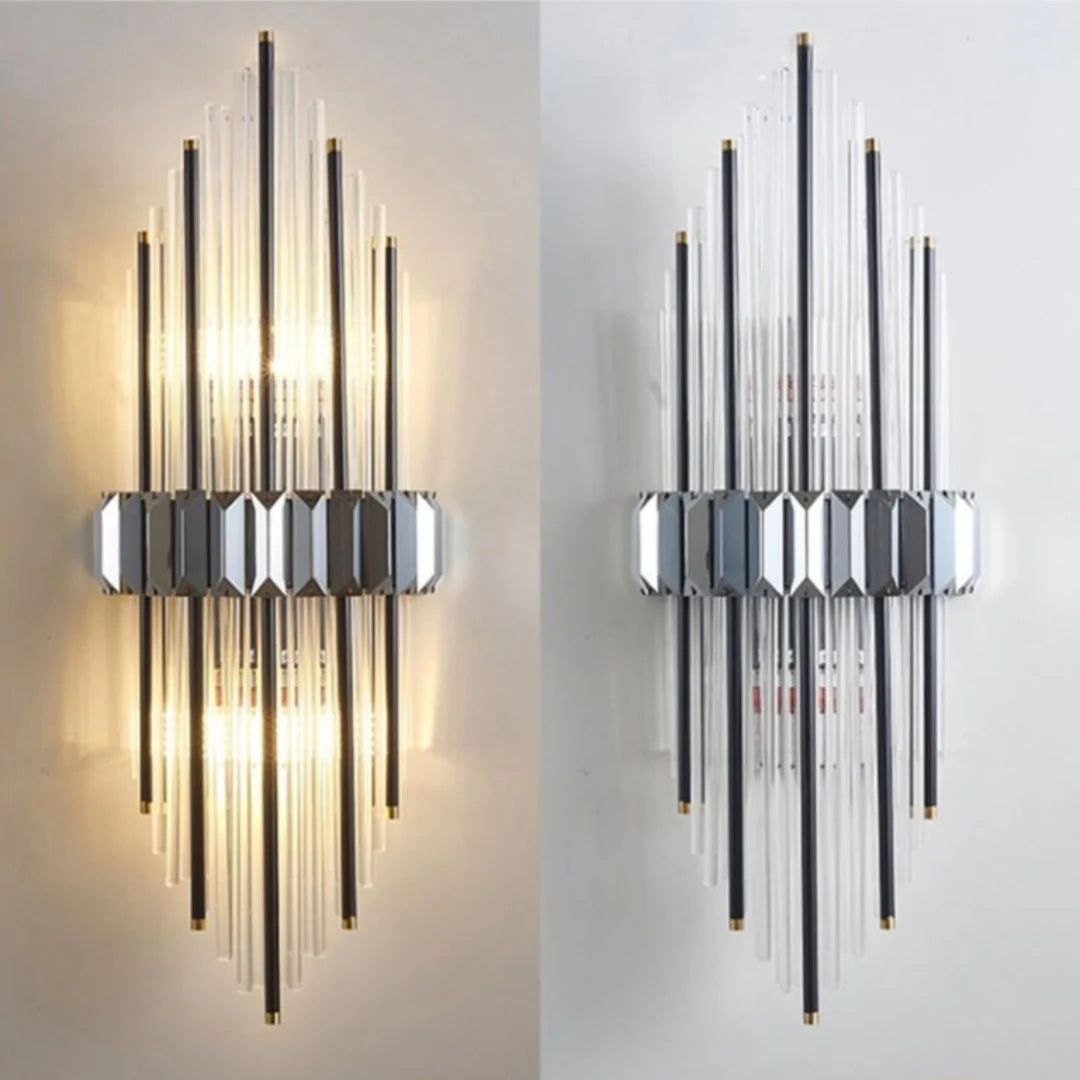 Marsily Gold Black Crystal Wall Lamp