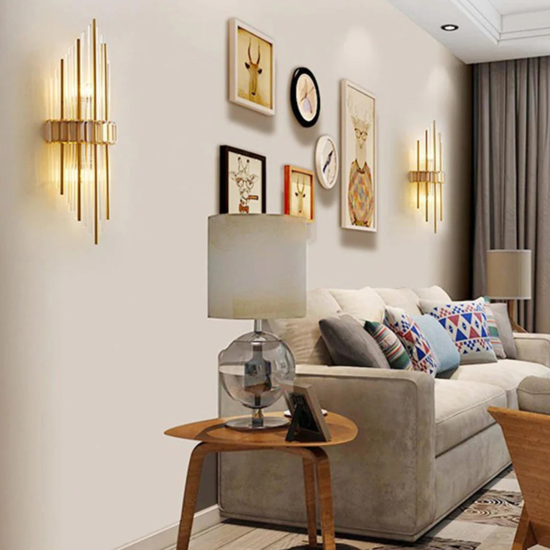 Marsily Gold Black Crystal Wall Lamp