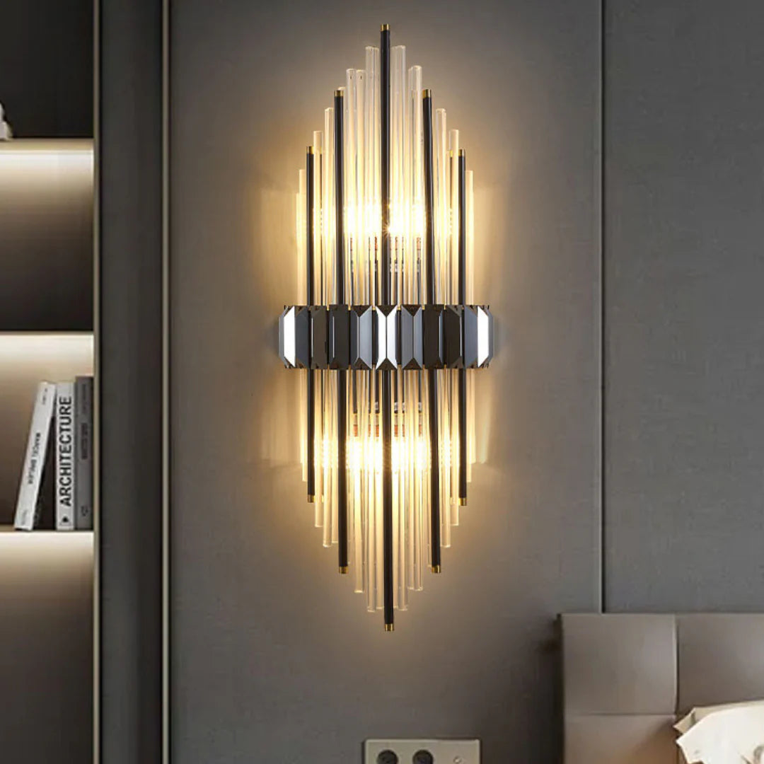 Marsily Gold Black Crystal Wall Lamp