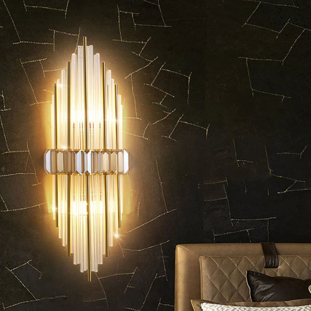 Marsily Gold Black Crystal Wall Lamp