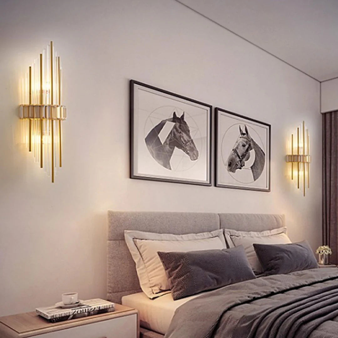 Marsily Gold Black Crystal Wall Lamp