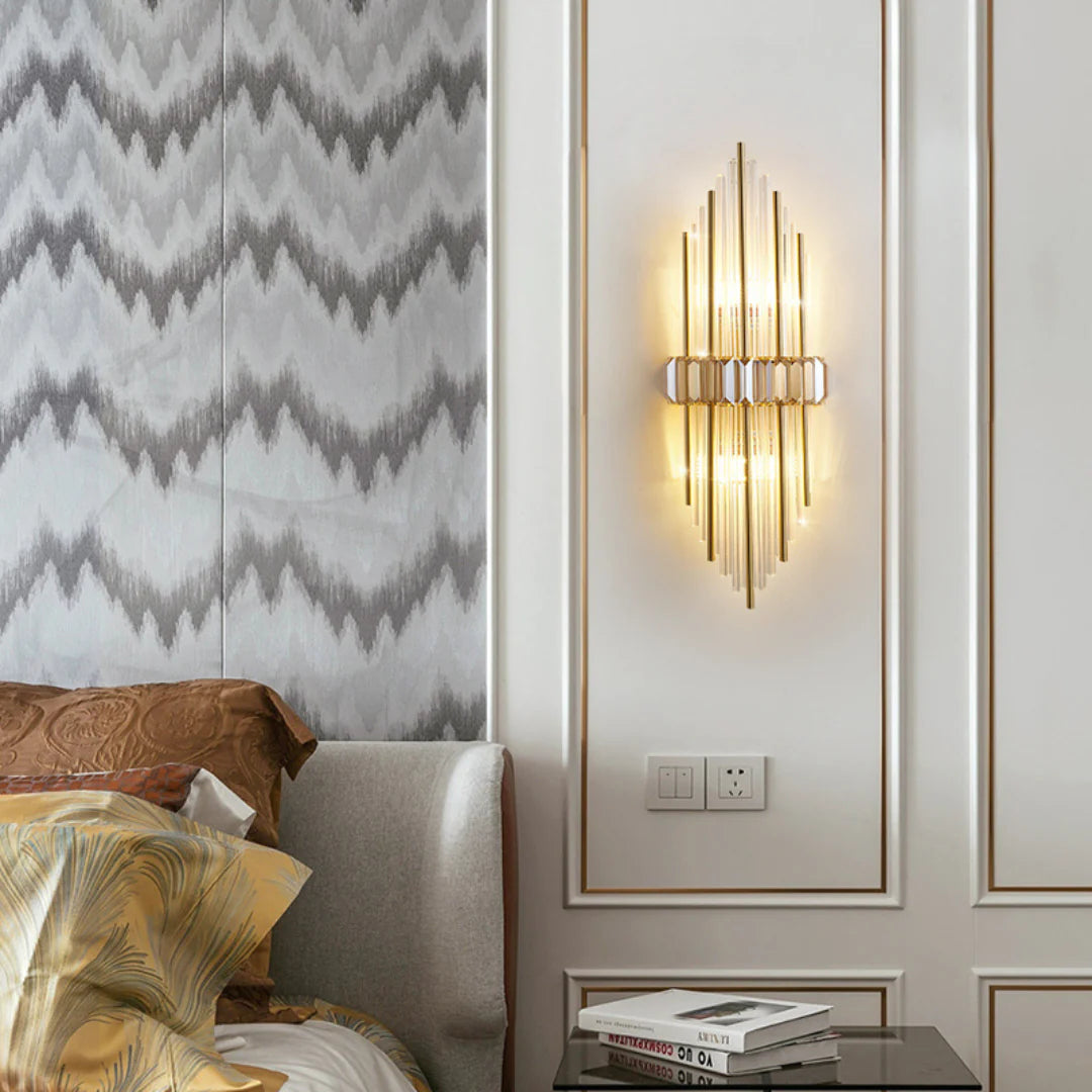 Marsily Gold Black Crystal Wall Lamp