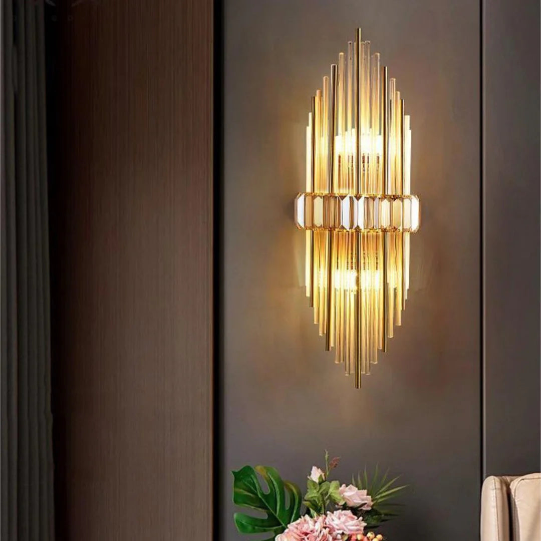 Marsily Gold Black Crystal Wall Lamp