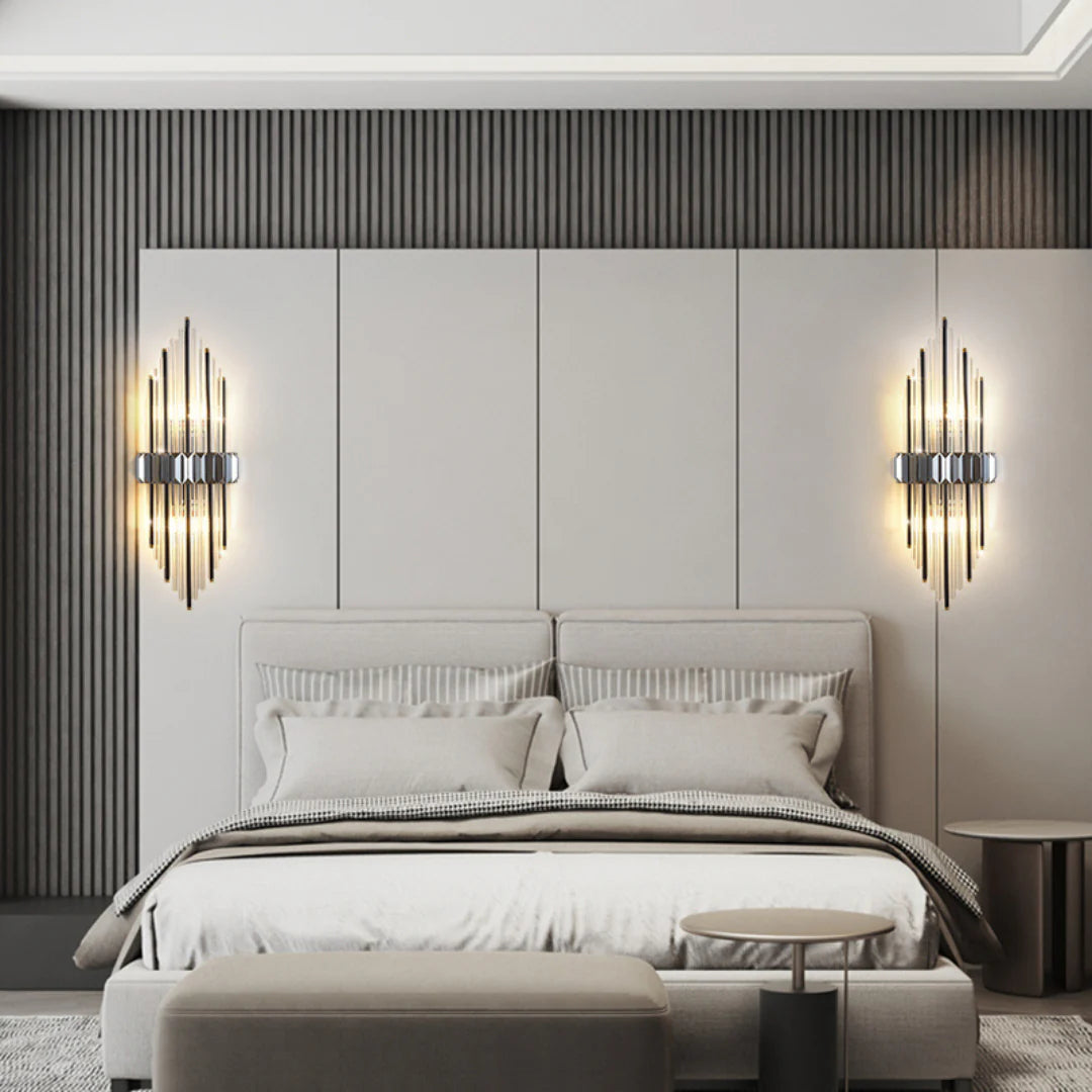 Marsily Gold Black Crystal Wall Lamp