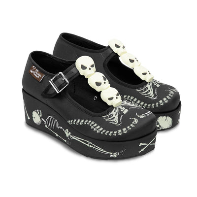Skeletons Under My Bed Women's Mary Jane Platforms