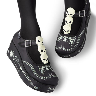 Skeletons Under My Bed Women's Mary Jane Platforms