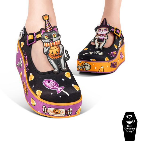 Hot Chocolate Design - Trick or Kittens Platform Shoes - LAST 2 SIZES 5 & 12!