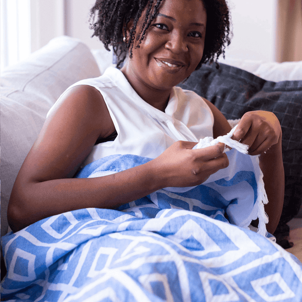 Turkish Towel | Body Towel | Blue + White