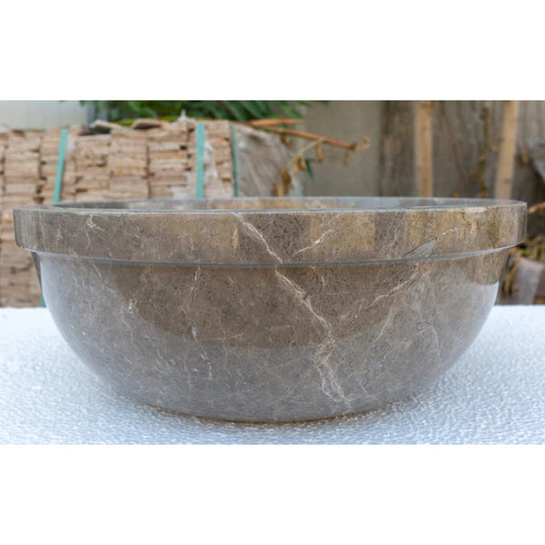 Maya Grey Natural Stone Marble Drop-in Vessel Sink Polished (D)16