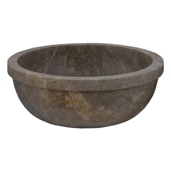 Maya Grey Natural Stone Marble Drop-in Vessel Sink Polished (D)16