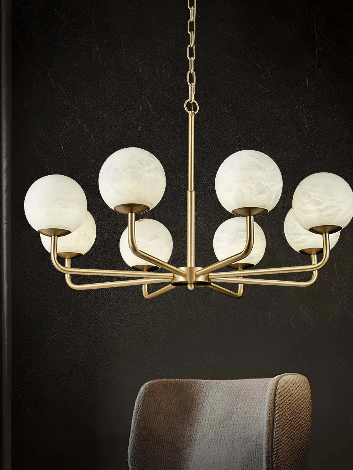 Alabaster Maytoni Erich Brass Chandelier