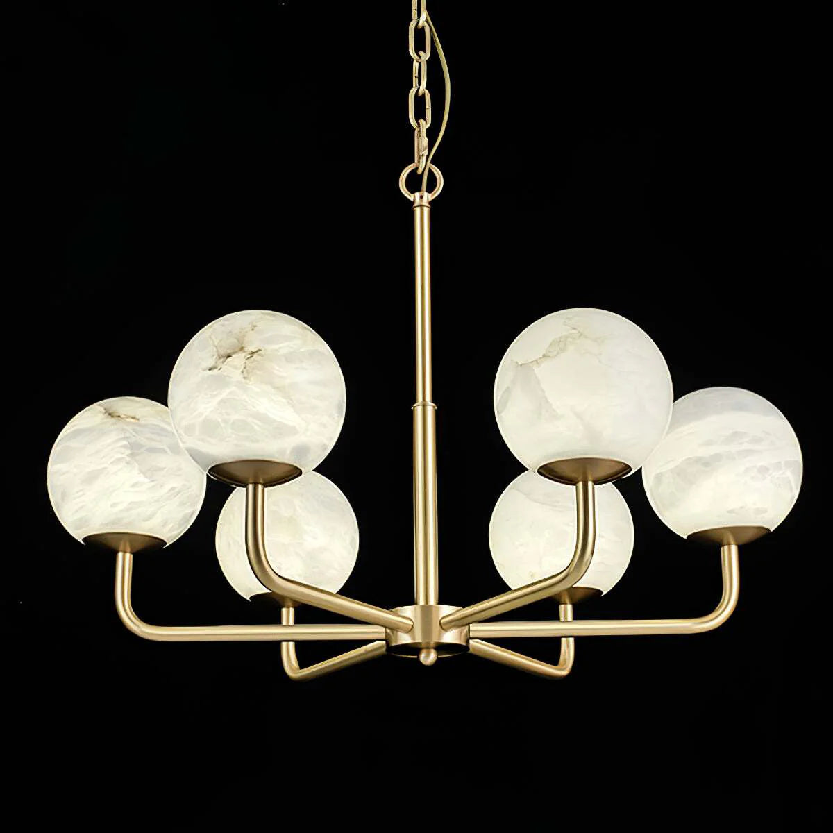 Alabaster Maytoni Erich Brass Chandelier