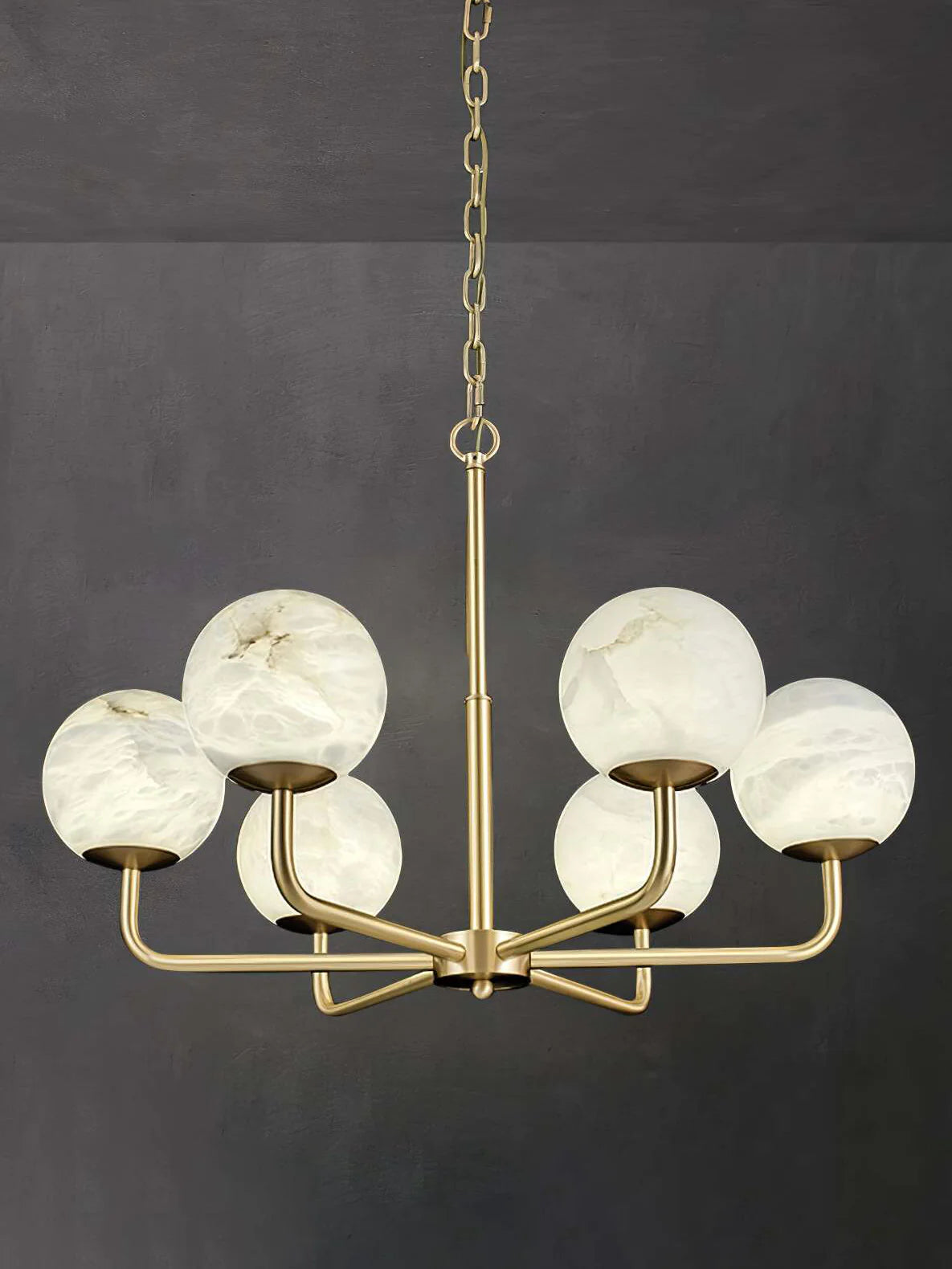 Alabaster Maytoni Erich Brass Chandelier