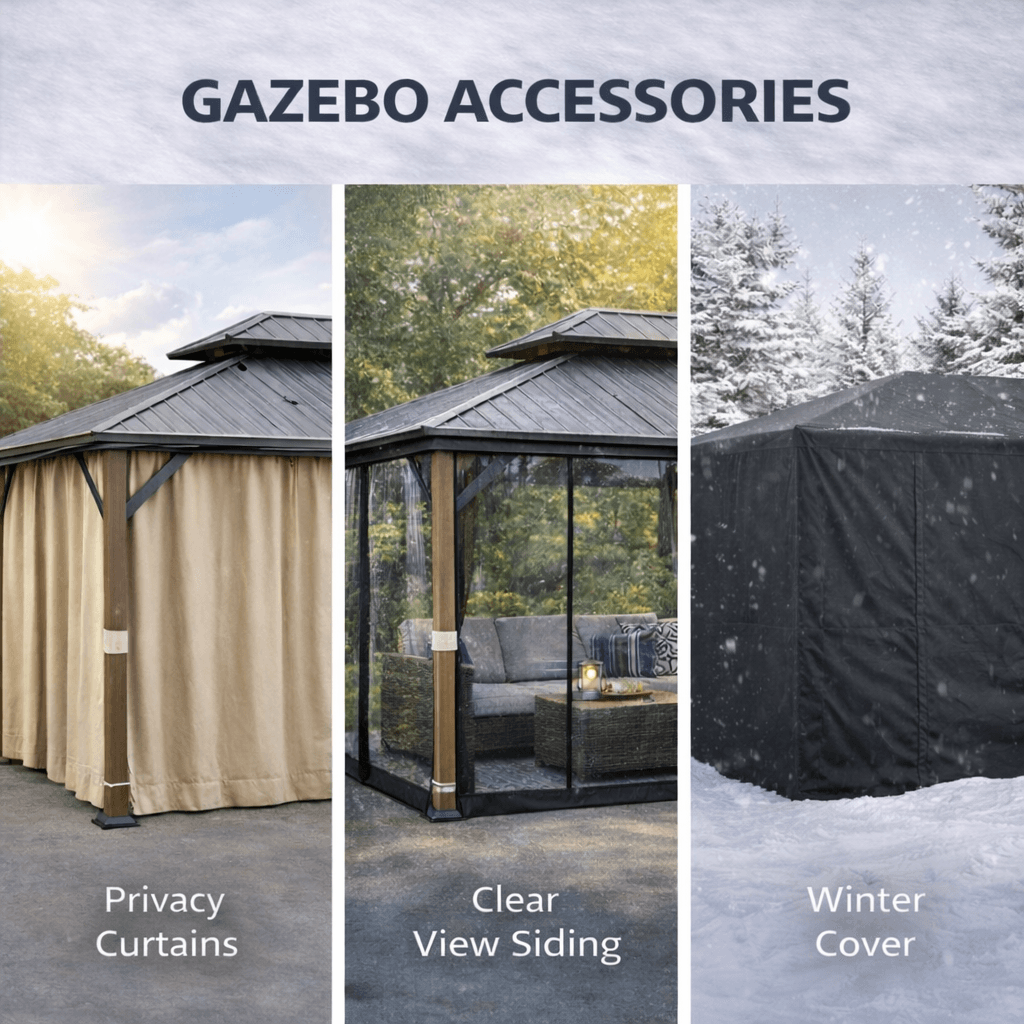 Shade N' Shelters 10' x 12' McKinley Hardtop Gazebo with Mosquito Netting