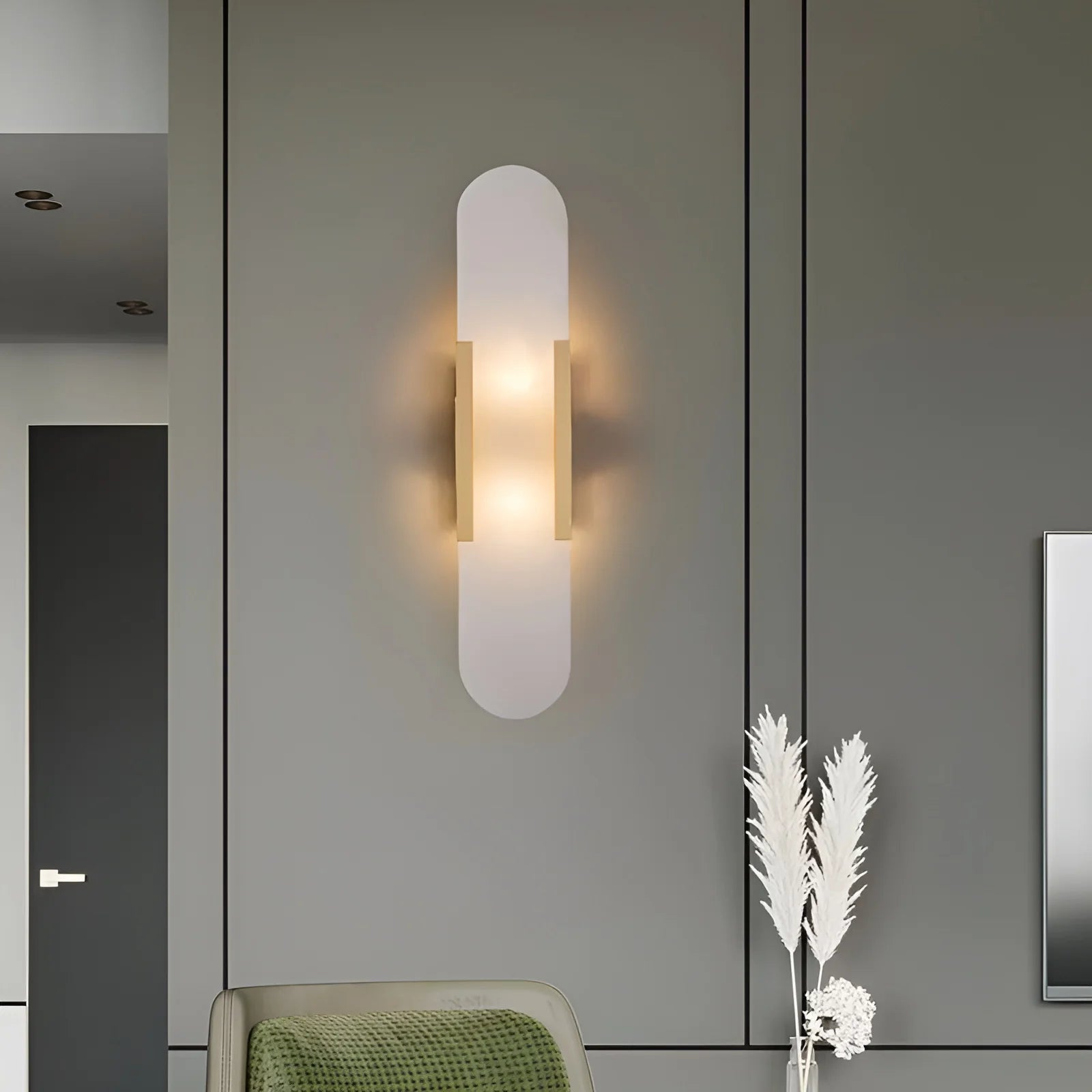 Melange Elongated Alabaster Wall Lamp